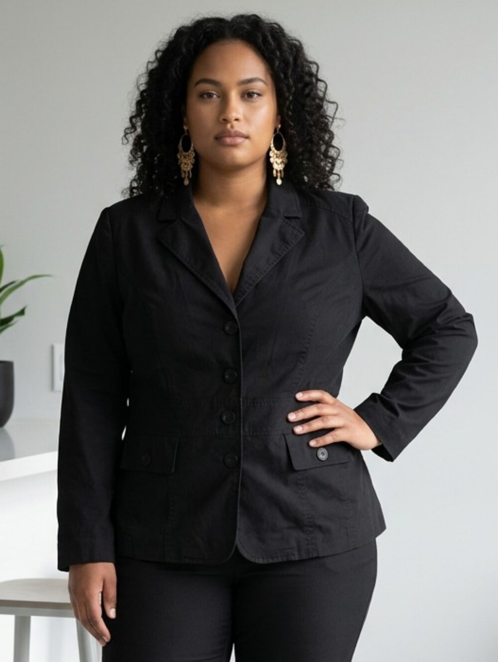 Lane Bryant Black Tailored Blazer Plus Size 18 20 Stretch Career Jacket Office